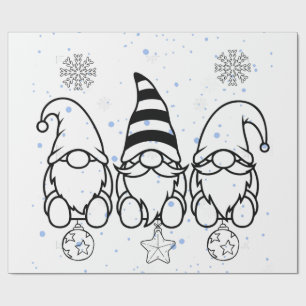Papier Cadeau Jolis nains de Noël pour la période des fêtes.