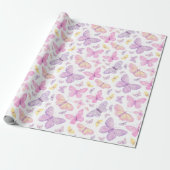 Papier Cadeau Jolis papillons pastel volants (Déroulé)