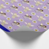Papier Cadeau Jolis Petits Anges sur Fond Violet (Coin)