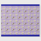 Papier Cadeau Jolis Petits Anges sur Fond Violet (Plat)