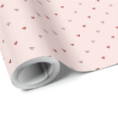 Papier Cadeau Jolis Petits Cœurs Rose Pâle (Coin rond)