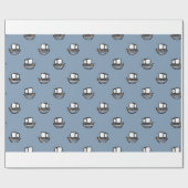 Papier Cadeau Jolis Petits Navires sur Fond Bleu (Plat)