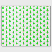 Papier Cadeau Jolis petits sapins de Noël (Plat)