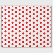 Papier Cadeau Jolis points rouges et blancs (Plat)