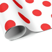 Papier Cadeau Jolis points rouges et blancs (Coin rond)