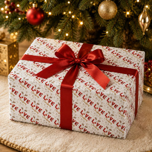 Papier Cadeau Jolis rennes AMOUR Fêtes de Noël