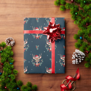 Papier Cadeau Jolis rennes de Noël