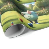 Papier Cadeau Jolly Lawn Bowler Man, (Coin rond)