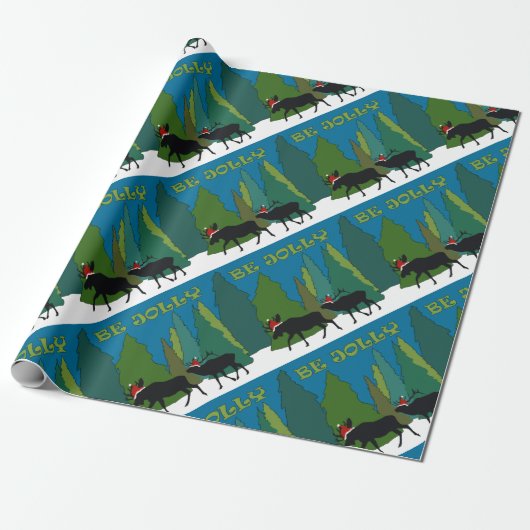 Papier Cadeau Jolly Old Moose et Elk (Déroulé)