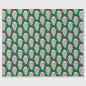 Papier Cadeau Jolly Père Noël sur Green (Plat)