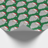 Papier Cadeau Jolly Père Noël sur Green (Coin)