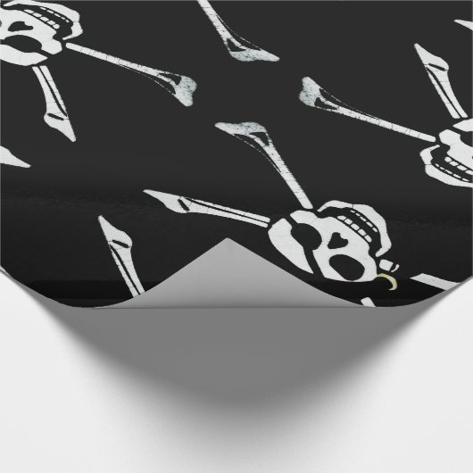Papier Cadeau Jolly roger noir et blanc d'amusement (Coin)