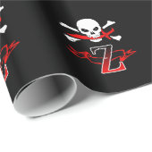 Papier Cadeau Jolly roger Z Monogramme initial (Coin rond)