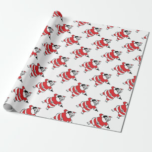 Papier Cadeau Jolly Santa Claus appelle Reindee à Noël