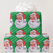 Papier Cadeau Jolly Santa Claus Personnaliser Nom Texte Noël