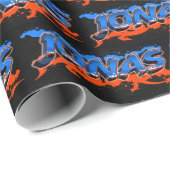 Papier Cadeau Jonas prénom Graffiti blue orange (Coin rond)