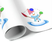 Papier Cadeau Jongler Snowman Whimy (Coin rond)