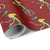 Papier Cadeau Jongleur monocycliste (Coin rond)