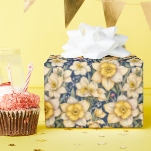 Papier Cadeau Jonquilles de printemps jaunes