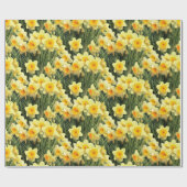 Papier Cadeau Jonquilles jaunes de ressort (Plat)