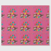 Papier Cadeau JOOLS TV ®️ papier d'enveloppement rose (Plat)