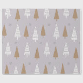 Papier Cadeau Jote Boho Pastel sapin de Noël Vacances boisées (Plat)
