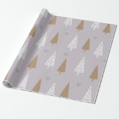 Papier Cadeau Jote Boho Pastel sapin de Noël Vacances boisées (Déroulé)