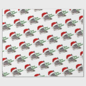 Papier Cadeau Jote Brindle French Bulldog Puppy Père Noël (Plat)