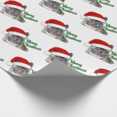 Papier Cadeau Jote Brindle French Bulldog Puppy Père Noël (Coin)