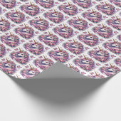 Papier Cadeau Jote carrelée filles unicorne fête (Coin)