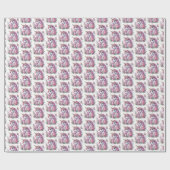 Papier Cadeau Jote carrelée filles unicorne fête (Plat)