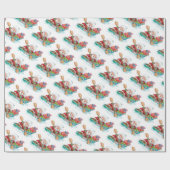 Papier Cadeau Jote Cartoon Jolly Santa Claus dans un bateau de r (Plat)