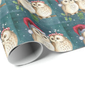 Papier Cadeau Jote Owls Couple Glossy Noël (Coin rond)