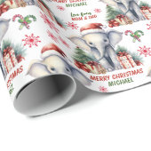 Papier Cadeau Jote Père Noël Elephant Kids Noël (Coin rond)