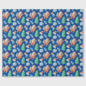 Papier Cadeau Jote Père Noël hiver Carton bleu Motif de Noël (Plat)