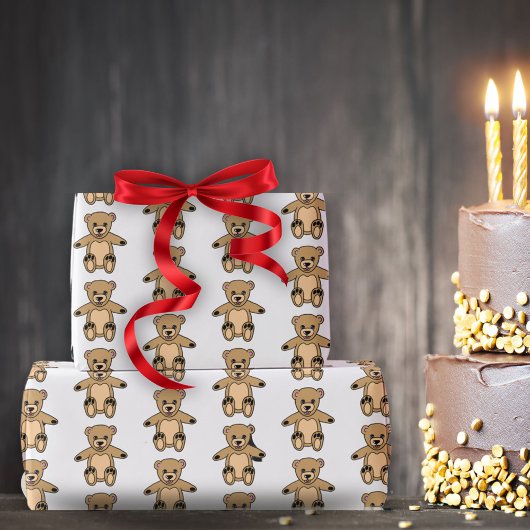 Papier Cadeau Jote Teddy Bear Dessin Motif Enfants