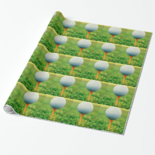Papier Cadeau Jouer au golf - boule de golf sur la pièce en t