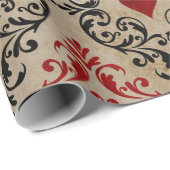 Papier Cadeau Jouer des costumes de carte et faire défiler le fi (Coin rond)