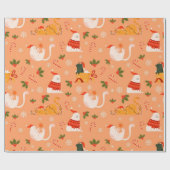 Papier Cadeau Jouer Fat Cats Motif de Noël (Plat)