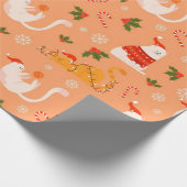 Papier Cadeau Jouer Fat Cats Motif de Noël (Coin)