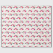 Papier Cadeau Jouer Joli Bouquet de Fleur Rose (Plat)