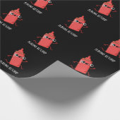 Papier Cadeau Jouer Ketchup Funny Sauce Pun Dark BG (Coin)