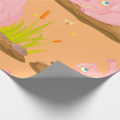 Papier Cadeau Jouer le cochon dans la boue drôle animal de ferme