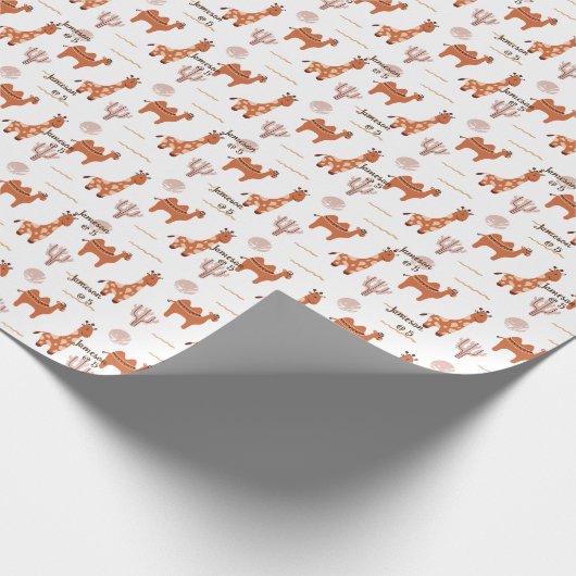 Papier Cadeau Jouet blanc mignon animal Cactus Camel Llama Anniv (Coin)