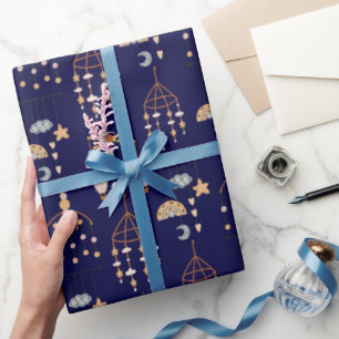 Papier Cadeau Jouet en Boho Bleu Cute Motif Illustration Garçons