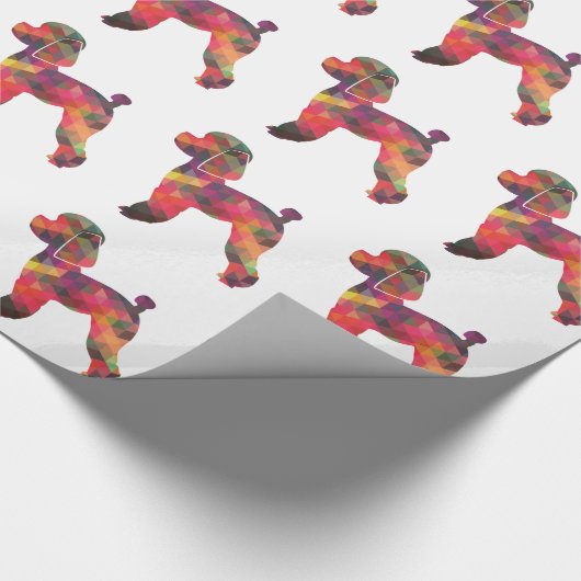Papier Cadeau Jouet Poodle Chien Geo Silhouette Multi (Coin)