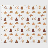 Papier Cadeau Jouet pour enfants blanc mignon Voiture Avion Papi (Plat)