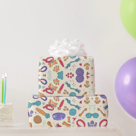 Papier Cadeau Jouets de chien Motif Animaux de compagnie Traite (Cadeaux de fête)