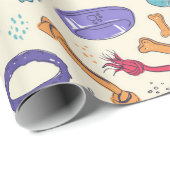 Papier Cadeau Jouets de chien Motif Animaux de compagnie Traite (Coin rond)