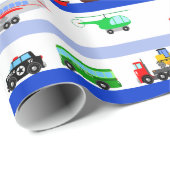 Papier Cadeau Jouets de transport (Coin rond)